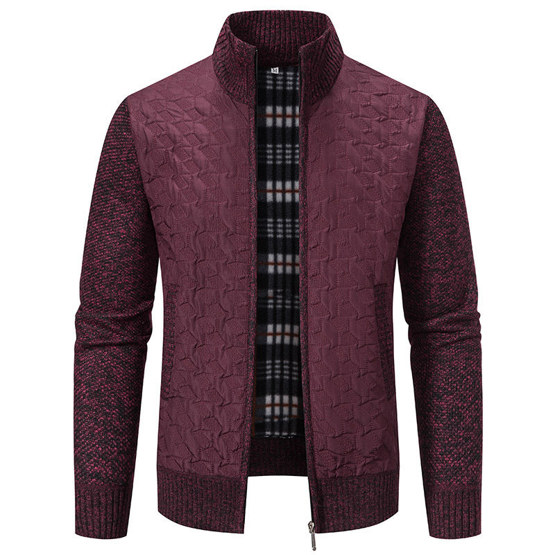 Herren Übergangsjacke mit hohen Kragen und gesteppter Innenseite Heidi-Mode