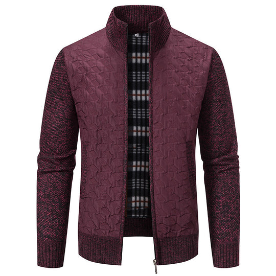 Herren Übergangsjacke mit hohen Kragen und gesteppter Innenseite Heidi-Mode