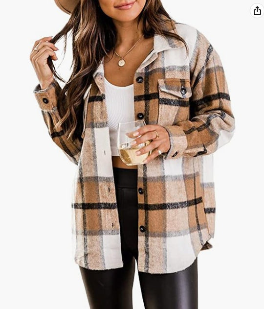 Damen Kariertes Flanellhemd Heidi-Mode