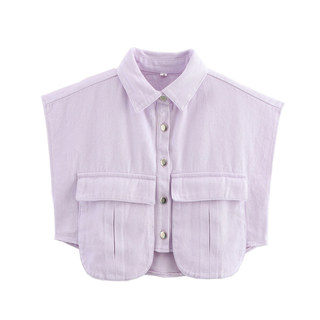 Damen ärmellose Utility-Bluse mit Taschen Heidi-Mode