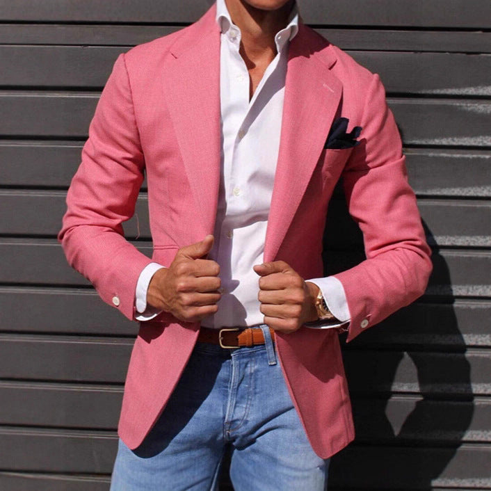 Herren Eleganter Leinenblazer mit modernem Schnitt und strukturiertem Gewebe Heidi-Mode