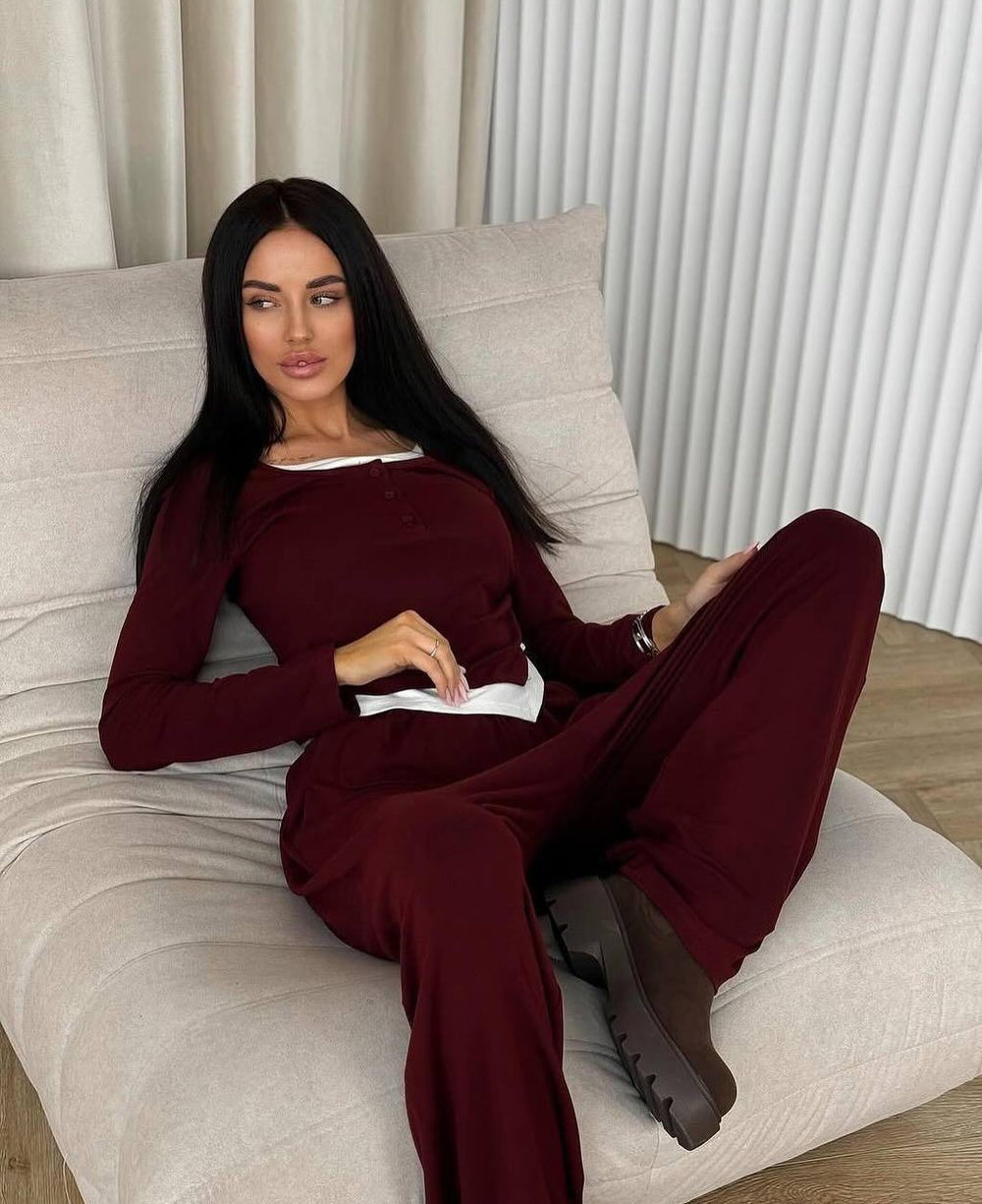 Damen Loungewear-Set mit elegantem Schnitt und bequemer Passform Heidi-Mode