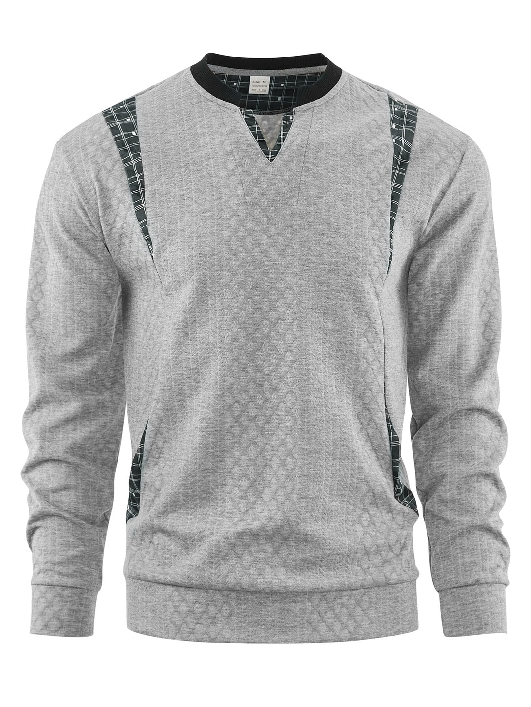 Herren Strickpullover mit modischen Karoelementen Heidi-Mode