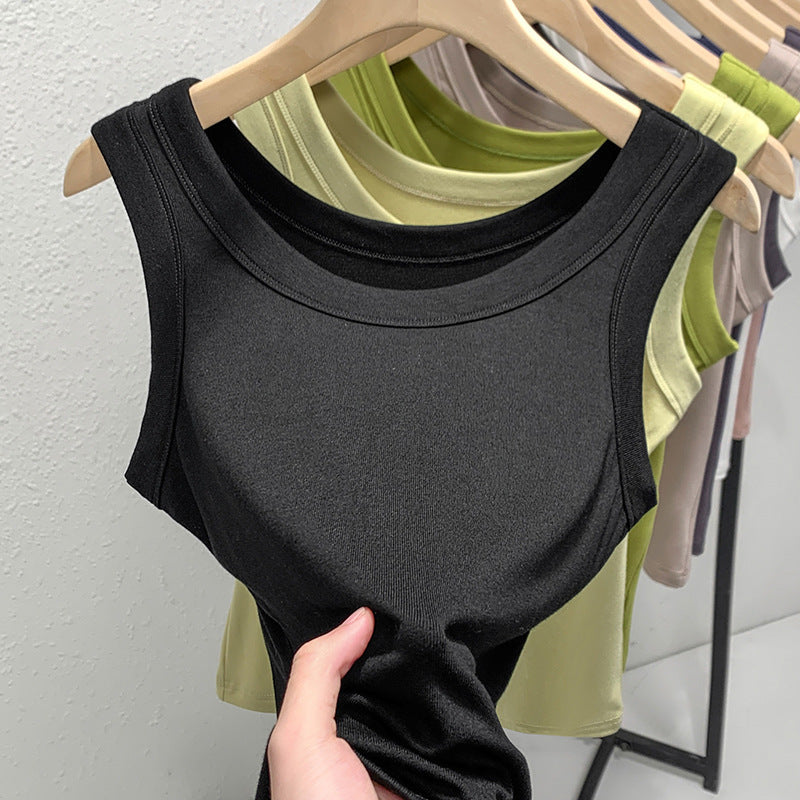 Damen ärmelloses Basic-Top aus hochwertigem Material Heidi-Mode