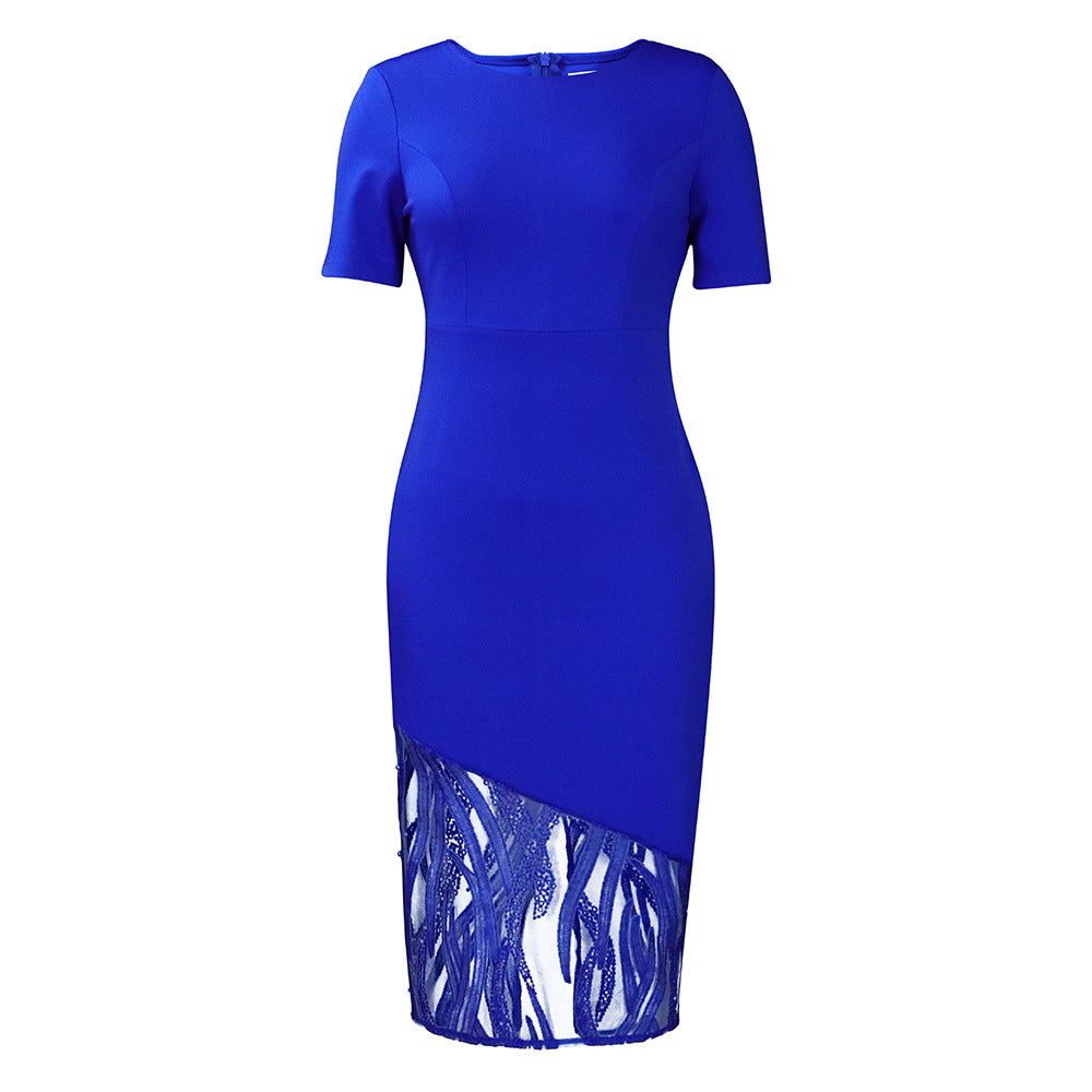 Damen Midi Kleid mit eleganter Spitzenapplikation Heidi-Mode