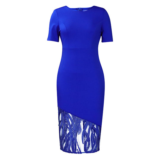 Damen Midi Kleid mit eleganter Spitzenapplikation Heidi-Mode