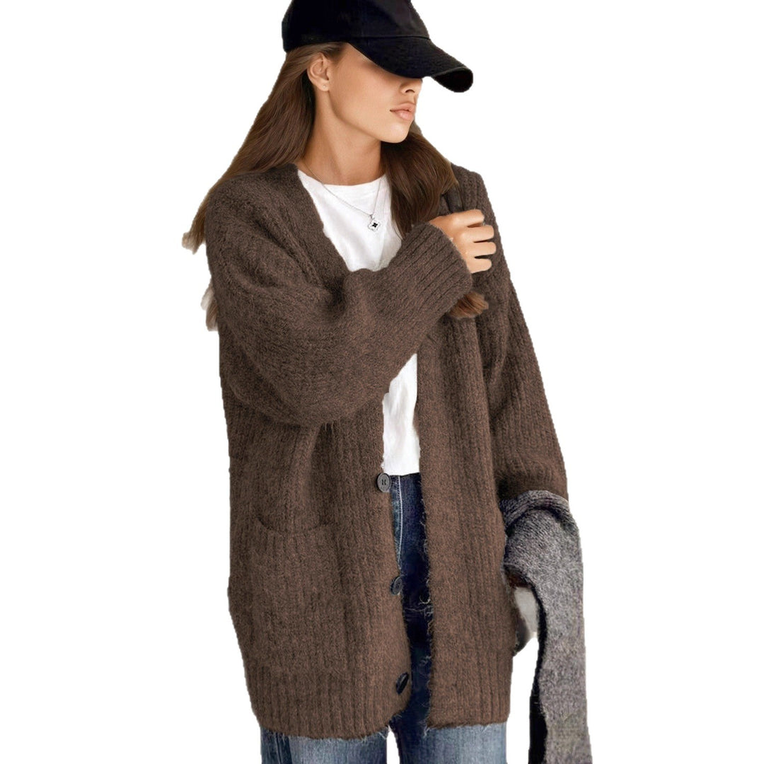 Damen Grobstrick-Cardigan mit einzigartigen Strukturmustern und praktischen Taschen Heidi-Mode