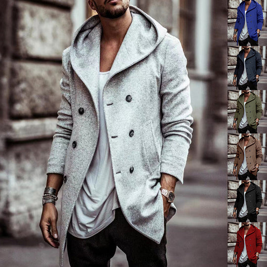 Herren eleganter Mantel mit Kapuze Heidi-Mode