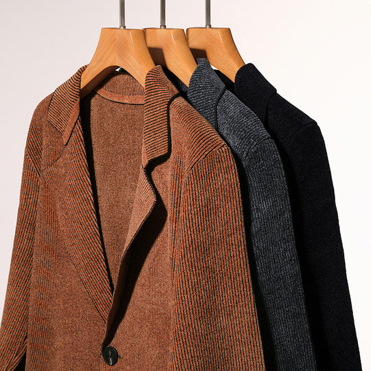 Herren eleganter Strickblazer mit praktischen Taschen Heidi-Mode
