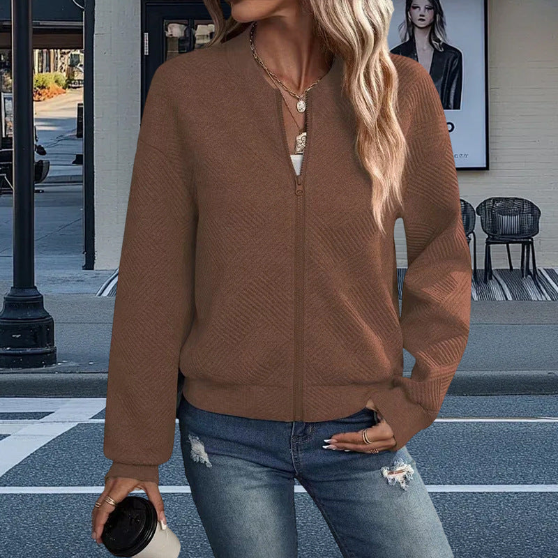 Damen Freizeitjacke mit strukturiertem Design und praktischen Taschen Heidi-Mode
