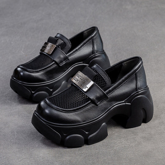 Damen Chunky Loafer mit atmungsaktivem Netzdesign und robustem Sohlenprofil Heidi-Mode