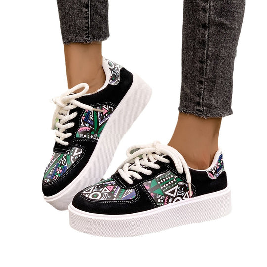 Damen modische Plateau-Sneaker mit auffälligem Design Heidi-Mode