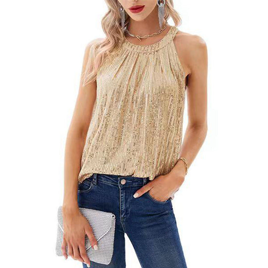 Heidi-Mode | Lässiges Rundhalsärmelloses Shirt Top