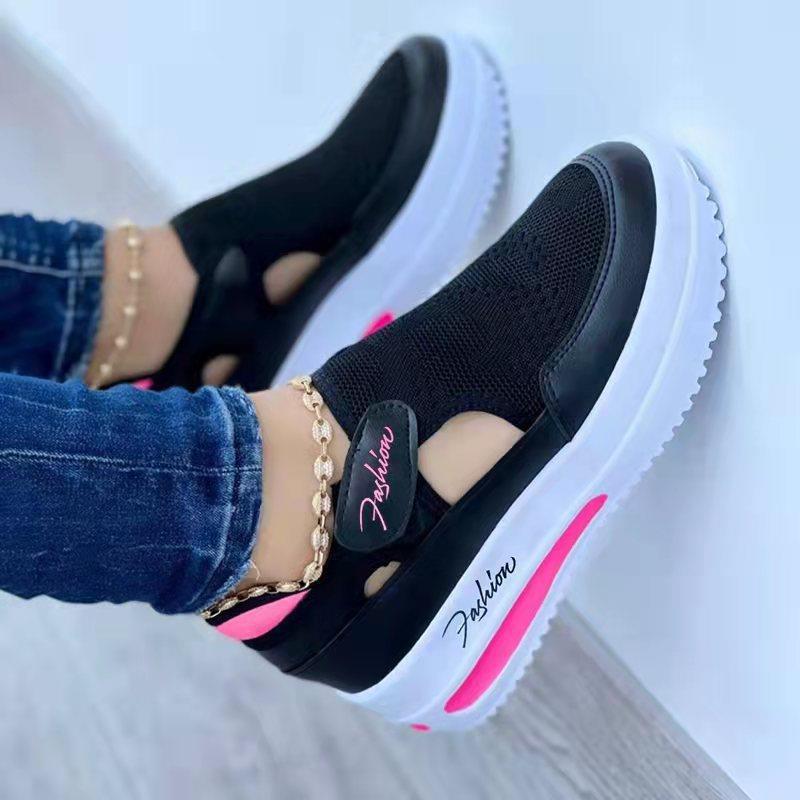 Heidi Mode | Casual Flacher Boden Atmungsaktive Klettverschluss Casual Mesh Schuhe