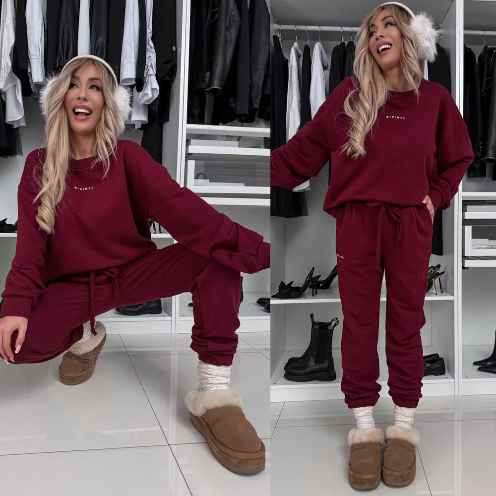 Damen Sportliches Loungewear-Set mit lockerem Schnitt und praktischen Taschen Heidi-Mode