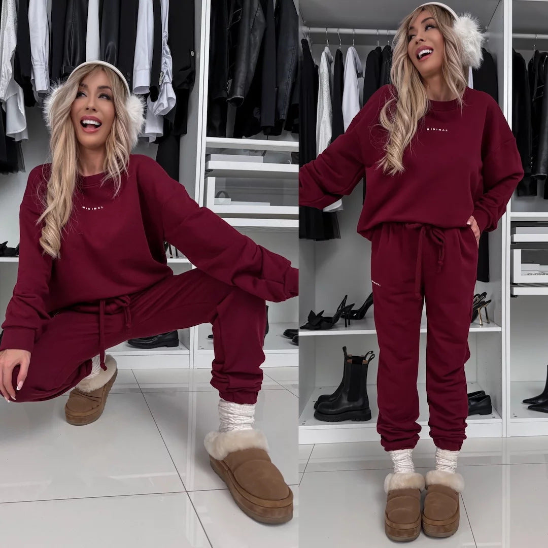 Damen Sportliches Loungewear-Set mit lockerem Schnitt und praktischen Taschen Heidi-Mode