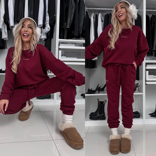 Damen Sportliches Loungewear-Set mit lockerem Schnitt und praktischen Taschen Heidi-Mode