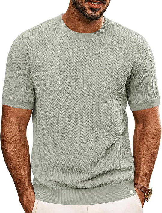 Herren strukturiertes Rundhals T-Shirt Heidi-Mode