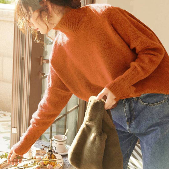 Damen Kuscheliger Rollkragenpullover aus hochwertigem Material Heidi-Mode