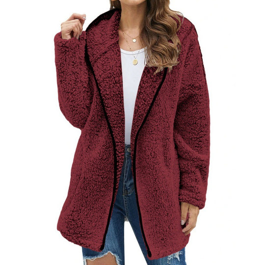 Damen kuschelige Fleecejacke mit weitem Schnitt und hochwertiger Verarbeitung Heidi-Mode