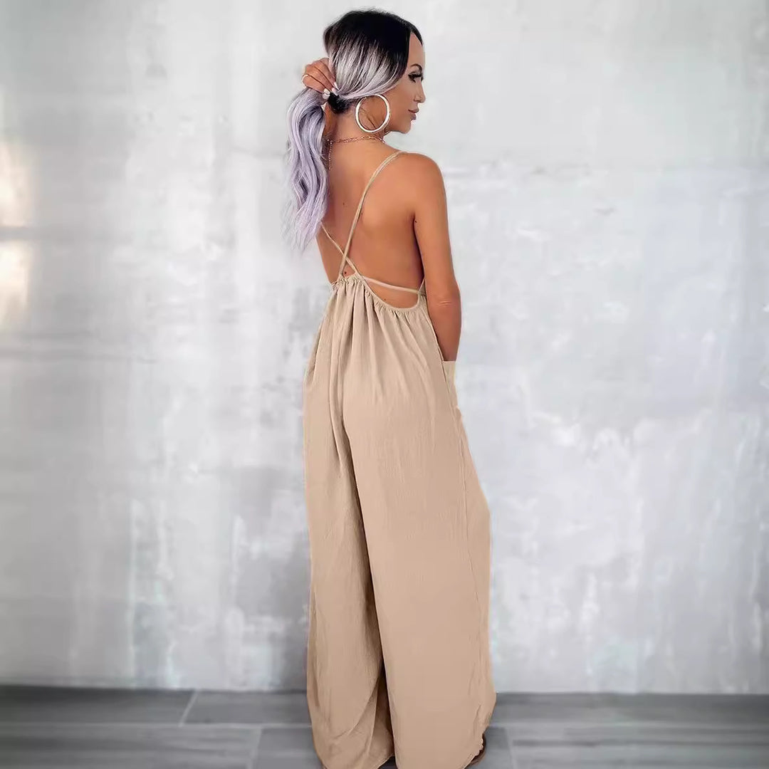 Damen Jumpsuit mit Schlaufen-Details und Taschen Heidi-Mode