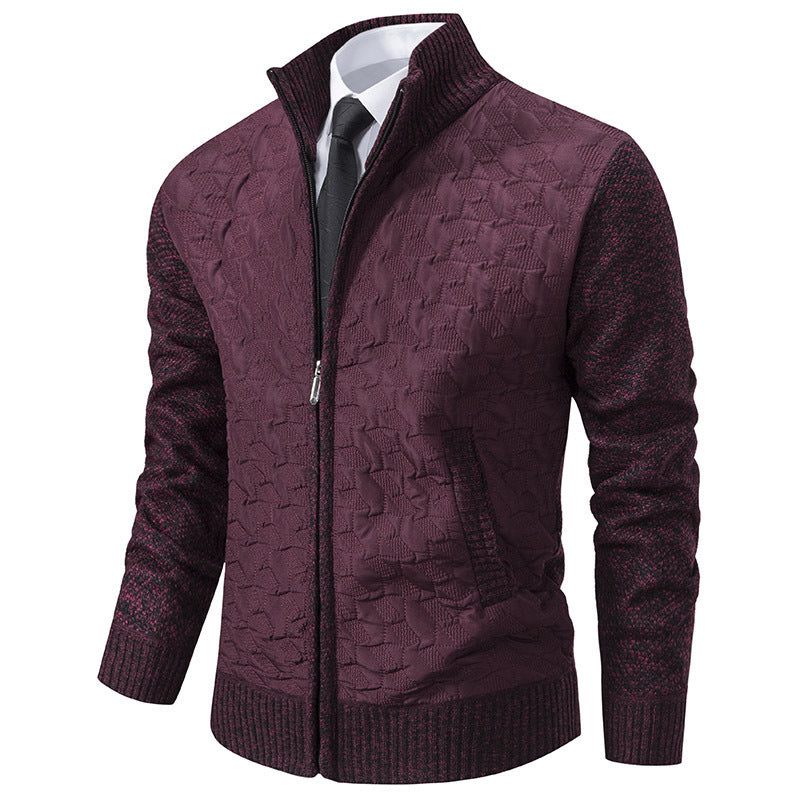 Herren Übergangsjacke mit hohen Kragen und gesteppter Innenseite Heidi-Mode