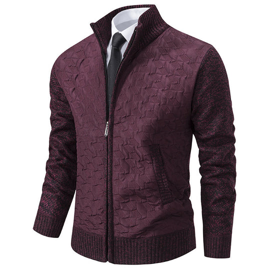 Herren Übergangsjacke mit hohen Kragen und gesteppter Innenseite Heidi-Mode