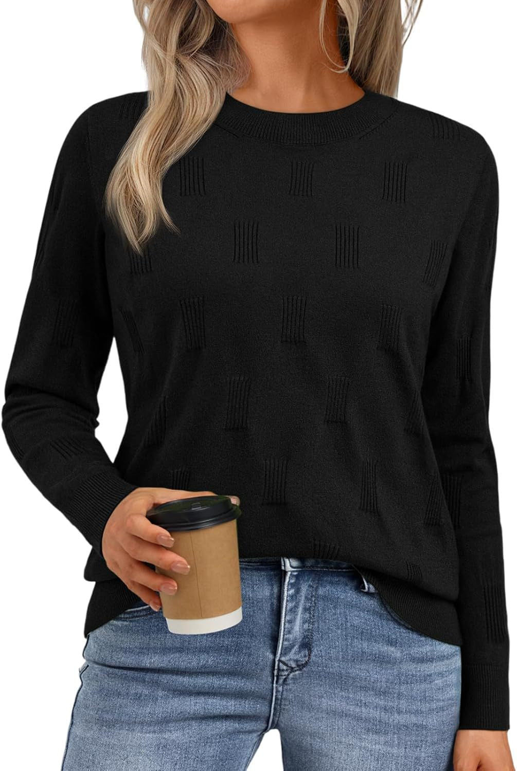 Damen Strickpullover mit strukturiertem Muster und lässigem Schnitt Heidi-Mode
