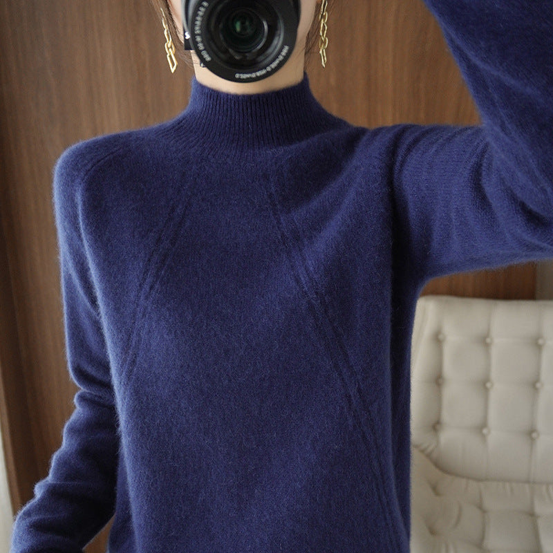 Damen kuscheliger Rollkragenpullover aus feinem Material mit lässigem Schnitt Heidi-Mode