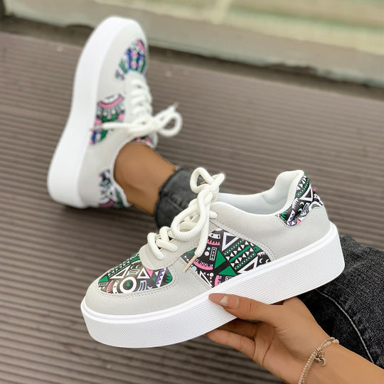 Damen modische Plateau-Sneaker mit auffälligem Design Heidi-Mode