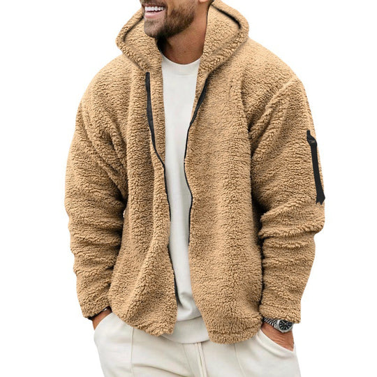 Herren Fleecejacke mit Kapuze Heidi-Mode