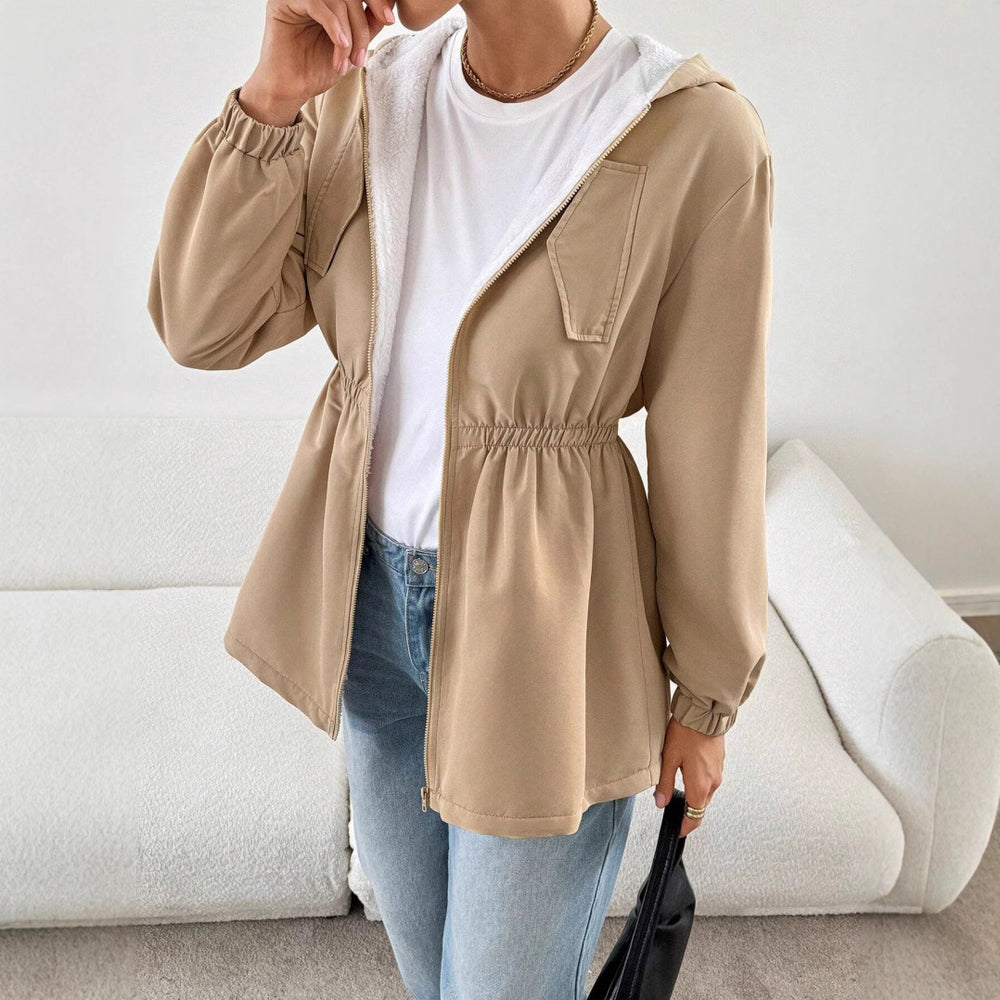 Damen Freizeitjacke mit verstellbarem Bund und Kapuze Heidi-Mode