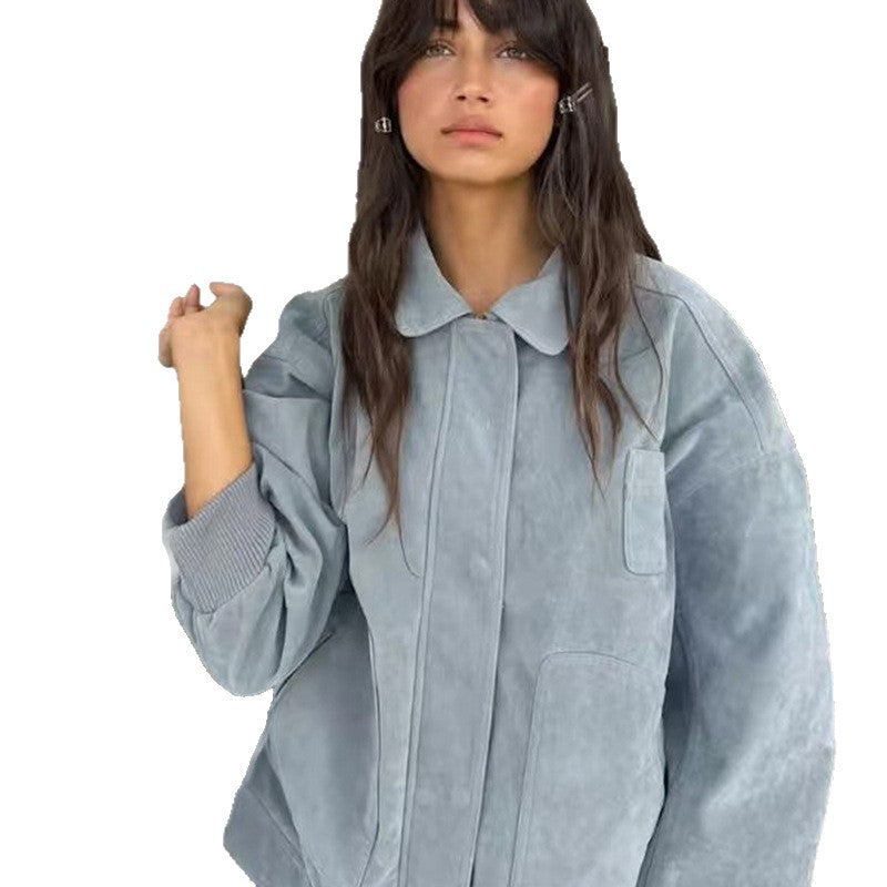 Damen Oversized Denimjacke im lässigen Stil mit praktischen Taschen Heidi-Mode
