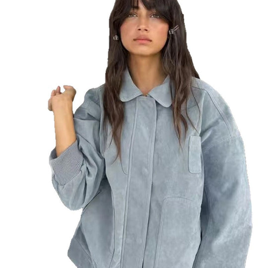 Damen Oversized Denimjacke im lässigen Stil mit praktischen Taschen Heidi-Mode