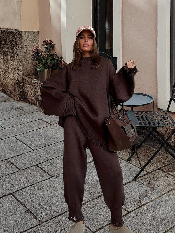 Damen Strickanzug mit oversized Schnitt und modischen Details Heidi-Mode