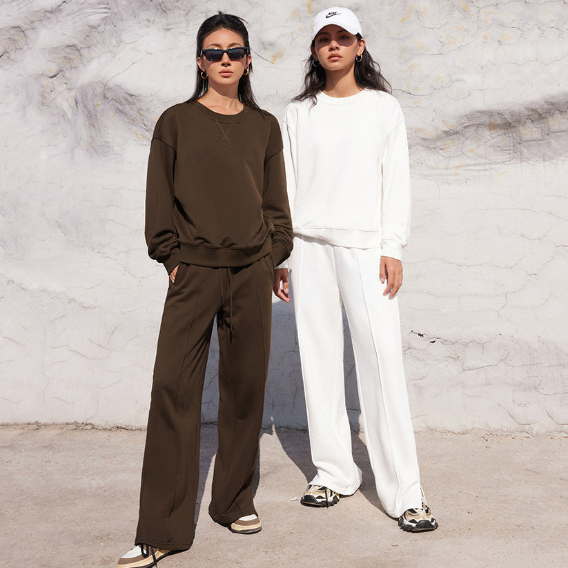 Damen bequemer Sportanzug mit lässigem Schnitt und hohem Bund Heidi-Mode