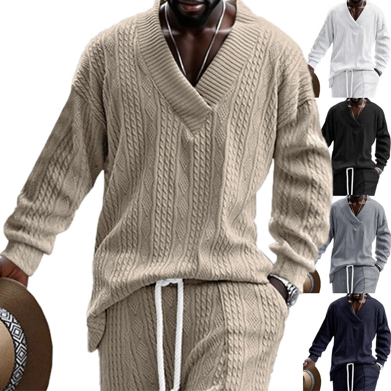 Herren Strickpullover mit modernem V-Ausschnitt und lässigem Design Heidi-Mode