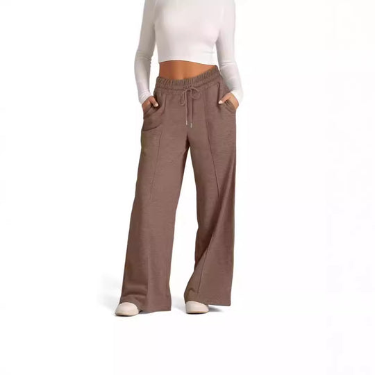 Damen Weitgeschnittene Freizeithose mit elastischem Bund und praktischen Taschen Heidi-Mode