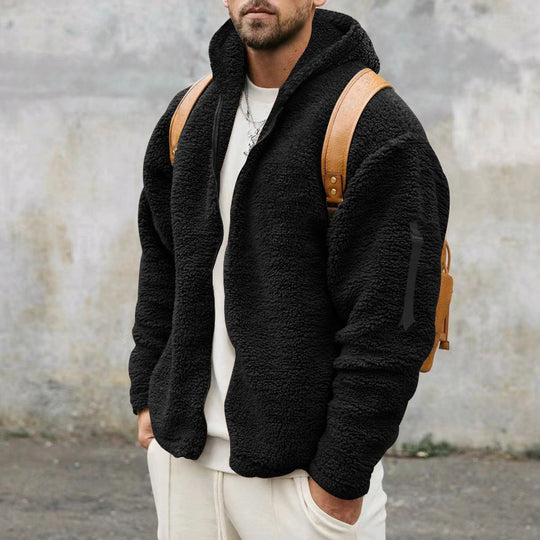 Herren Fleecejacke mit Kapuze Heidi-Mode