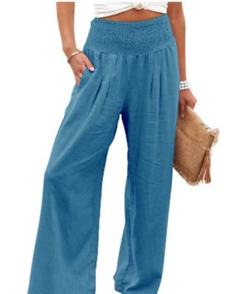Damen Weit geschnittene Sommerhose mit elastischem Bund und luftiger Passform Heidi-Mode