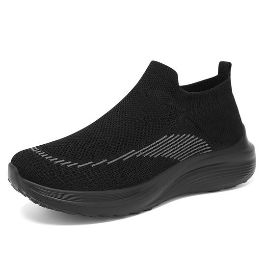Damen Atmungsaktive Strick-Sneakers mit elastischer Anziehhilfe Heidi-Mode