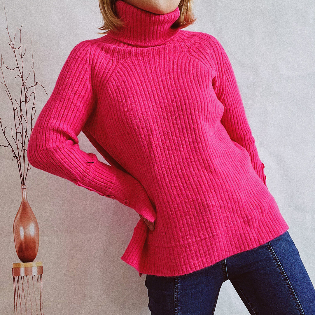 Damen Ribbed Rollkragenpullover mit elegantem Schnitt Heidi-Mode
