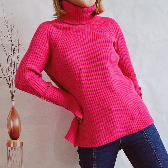 Damen Ribbed Rollkragenpullover mit elegantem Schnitt Heidi-Mode