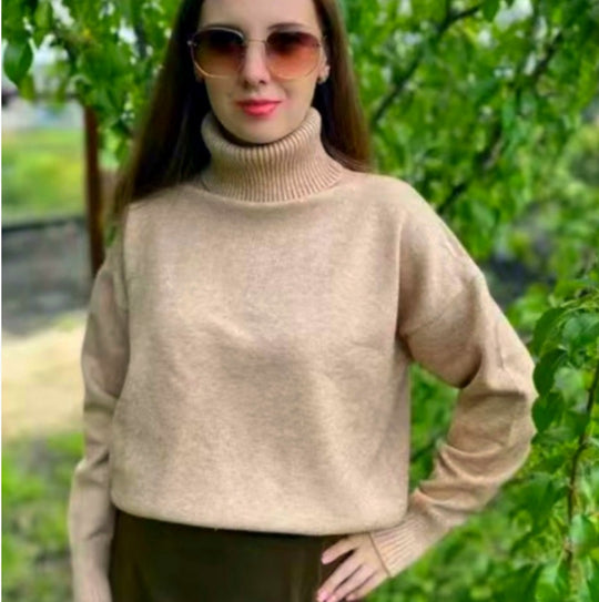 Damen Modischer Rollkragenpullover aus weichem Material Heidi-Mode