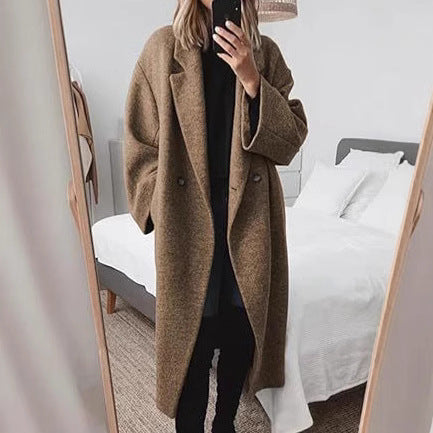 Damen Oversized Wollmantel mit klassischem Revers Heidi-Mode