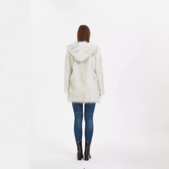 Damen Coole und lässige Kunstpelzjacke Heidi-Mode