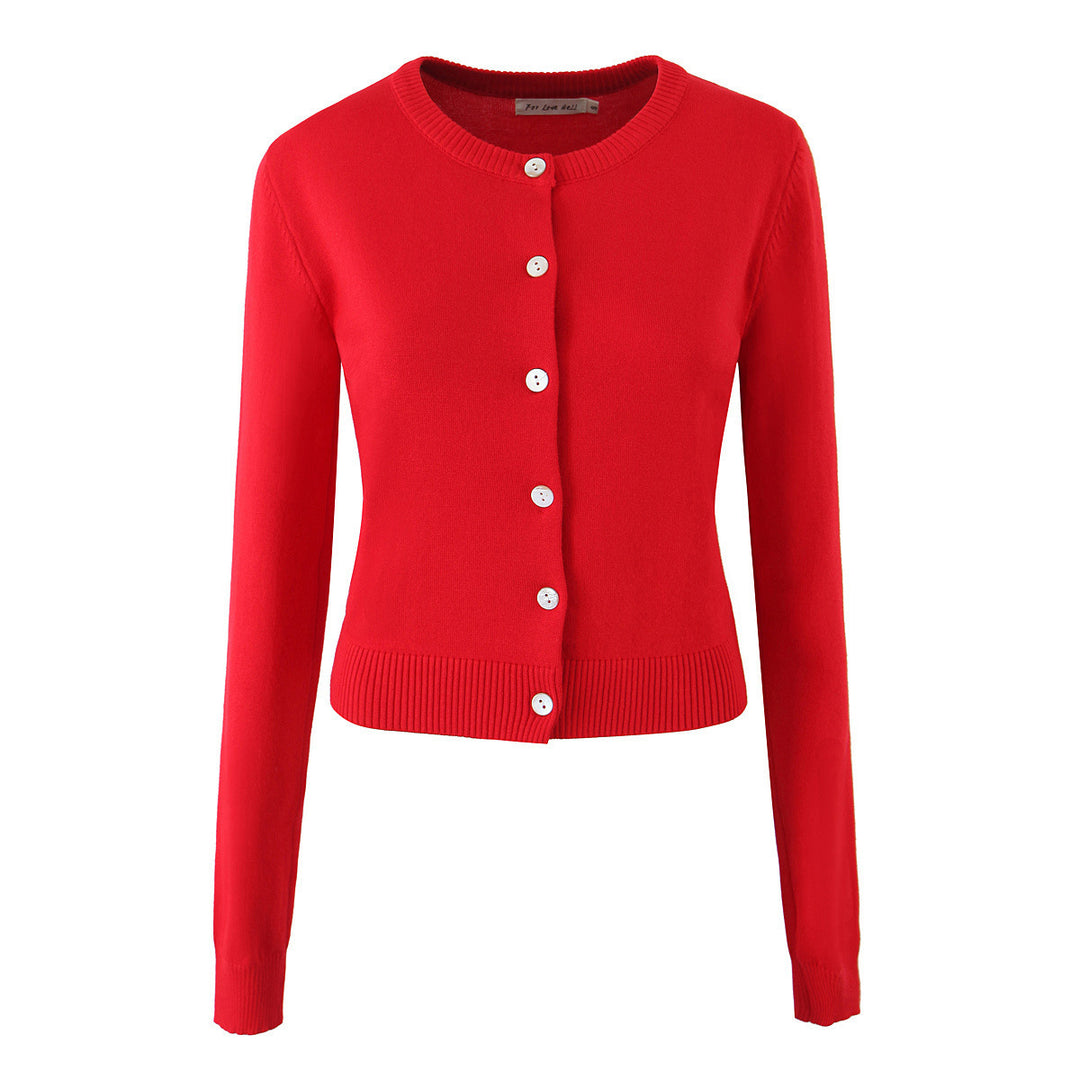 Damen Strickjacke mit eleganten Knöpfen und figurfreundlichem Schnitt Heidi-Mode