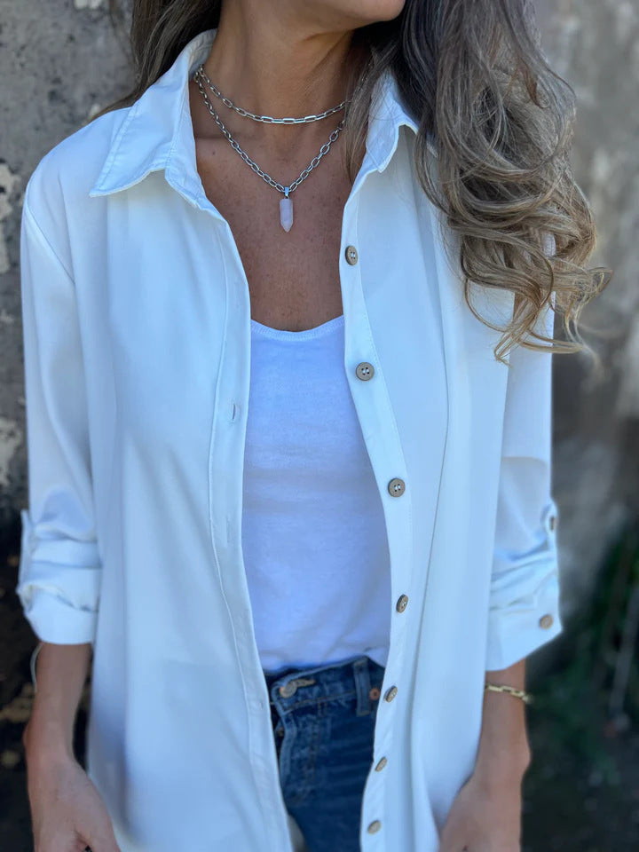 Damen Longbluse mit elegantem Schnitt und lässigen Details Heidi-Mode