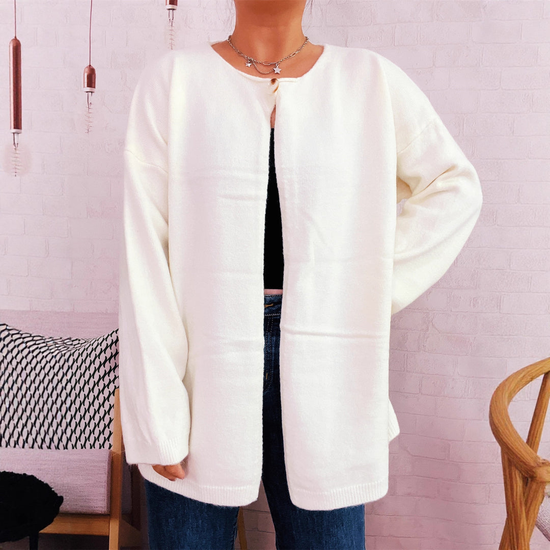 Damen lässiger Strickcardigan mit offenem Schnitt und weichen Materialien Heidi-Mode