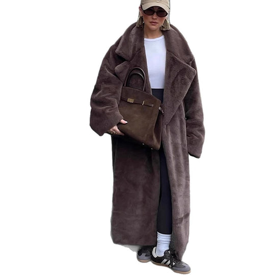 Damen Oversized Kunstfellmantel Heidi-Mode